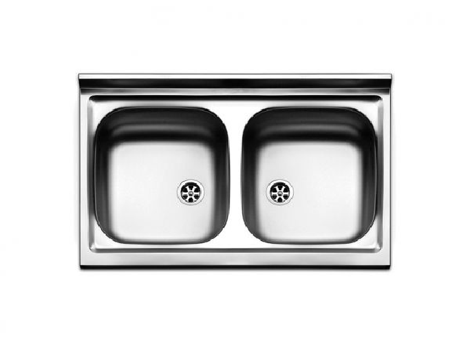 Apell Lavello da appoggio in acciaio inox 2 vasche dimensioni 80x50 cm pi802pc apell