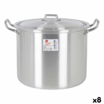 BigBuy Cooking Pentola con Coperchio 39693  22 cm Argentato 6 L Alluminio 29 x 23 x 20 cm