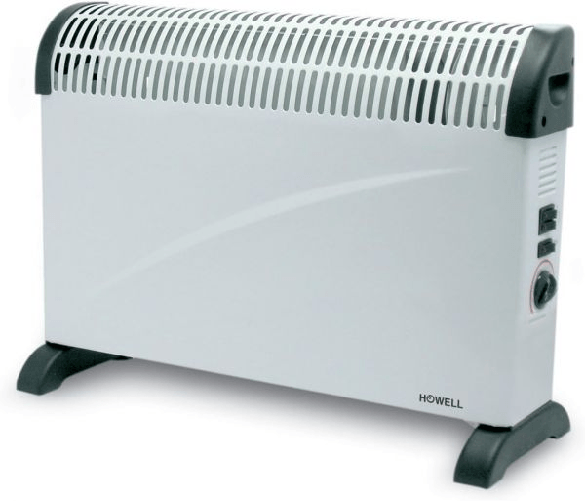 Howell tmv2006 termoconvettore ventilato con timer 24 ore, bianco/grigio
