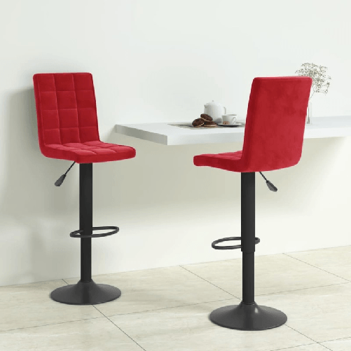VidaXL Sgabelli da Bar 2 pz Rosso Vino in Velluto