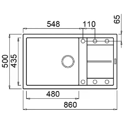 Elleci-Unico-410-Lavello-montato-su-piano-Rettangolare-Granitek