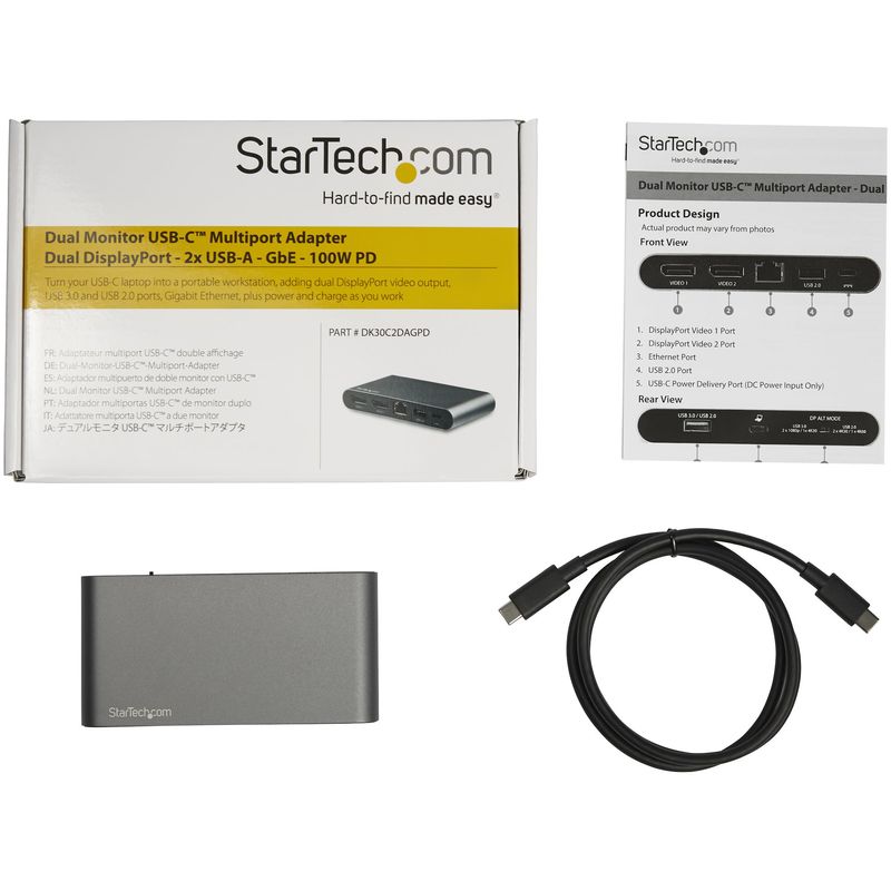 StarTech.com-Adattatore-Multiporta-USB-C-per-doppio-monitor---Adattatore-DisplayPort-dual-4K---2-x-4K-DP---100W-PD-3.0