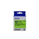 Epson Nastro fondo Fluorescente Verde per testo Nero 12/9 LK-4GBF