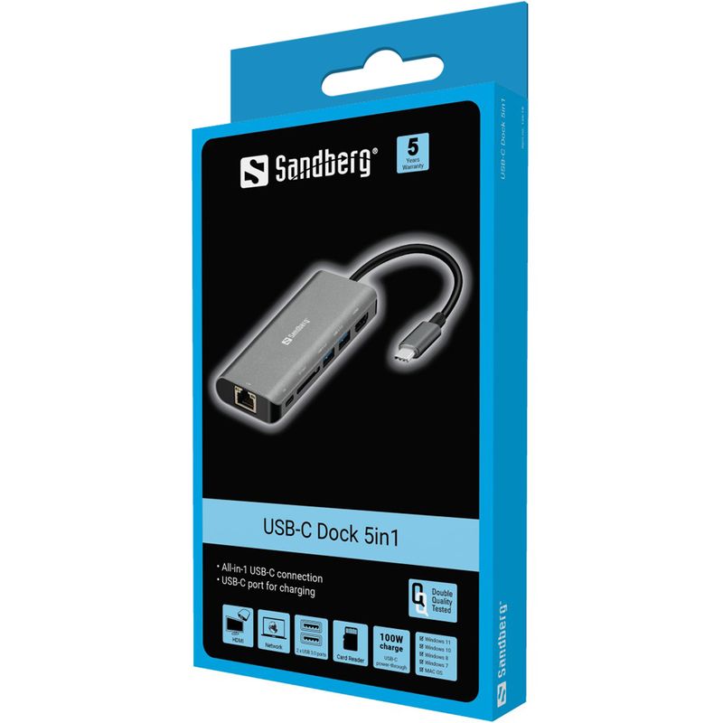 Sandberg-USB-C-Dock-HDMI-LAN-SD-USB61W