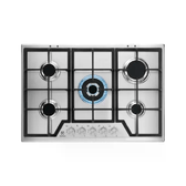 Electrolux KGS7536SX Nero, Acciaio inossidabile Da incasso 75 cm Gas 5 Fornello(i)