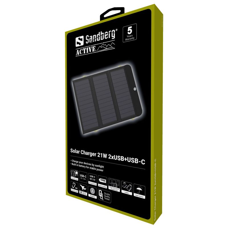 Sandberg-Solar-Charger-21W-2xUSB-USB-C