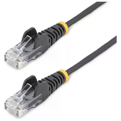 StarTech.com Cavo di Rete Ethernet Snagless CAT6 da 2,5m - Cavo Patch antigroviglio slim RJ45 - Nero