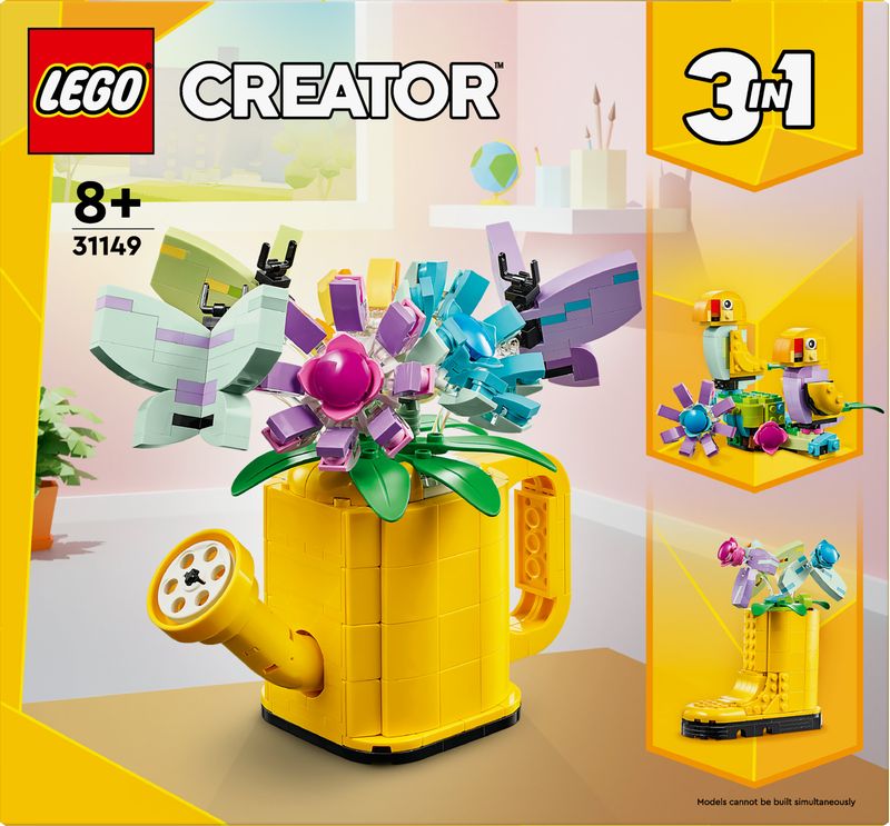 LEGO-Creator-31149-3in1-Innaffiatoio-con-Fiori-Finti-Trasformabile-in-Stivale-o-in-2-Uccelli-con-Trespolo-Giochi-per-Bambini-8-