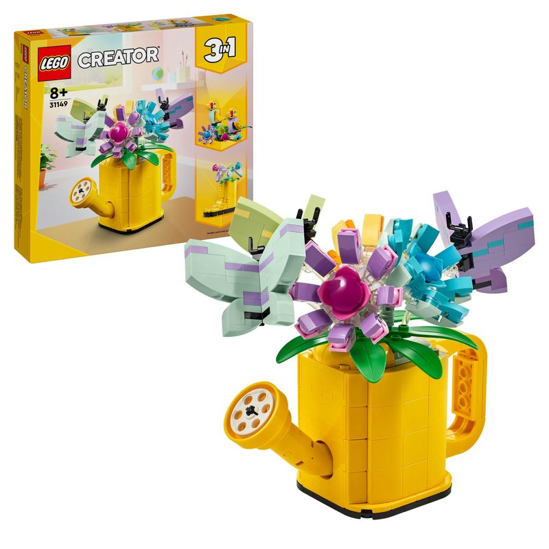 LEGO-Creator-31149-3in1-Innaffiatoio-con-Fiori-Finti-Trasformabile-in-Stivale-o-in-2-Uccelli-con-Trespolo-Giochi-per-Bambini-8-