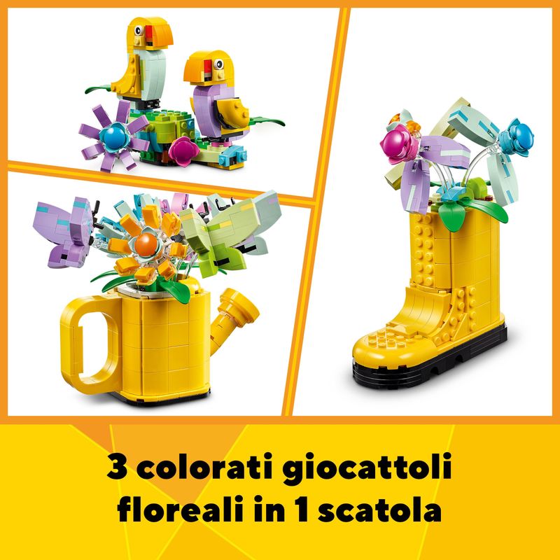 LEGO-Creator-31149-3in1-Innaffiatoio-con-Fiori-Finti-Trasformabile-in-Stivale-o-in-2-Uccelli-con-Trespolo-Giochi-per-Bambini-8-