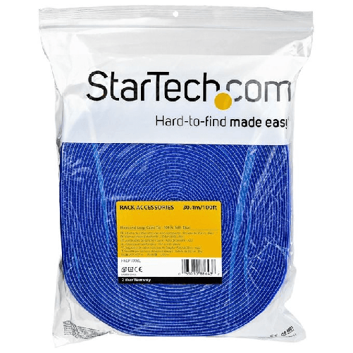 StarTech.com-Rotolo-di-nastro-con-chiusura-a-strappo-da-30m---Fascette-riutilizzabili-tagliate-a-misura---Nastro-di-fissaggio-per-cavi-industriali-sfusi-Fasce-in-tessuto-regolabili---Cinghie-di-gestione-dei-cavi-autobloccanti---Blu