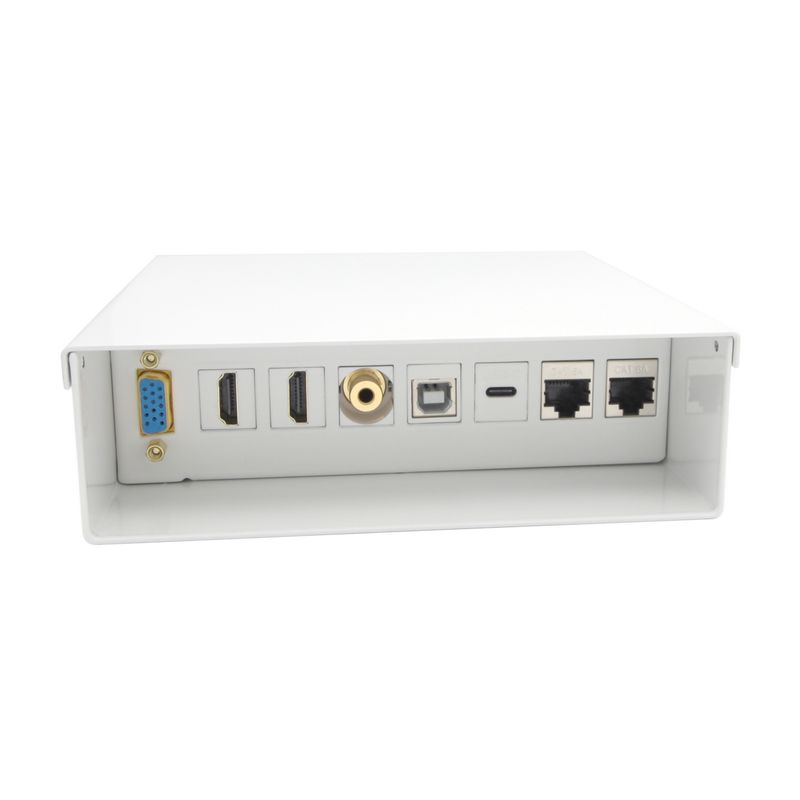 Aisens-Caja-de-Conexiones-VGA-Jack-3.5-2x-HDM-1x-USB--1x-USB-B-2x-RJ45-Cat.6A-STP---Color-Blanco