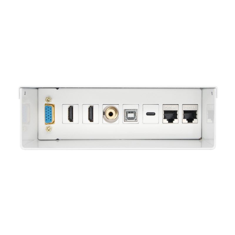 Aisens-Caja-de-Conexiones-VGA-Jack-3.5-2x-HDM-1x-USB--1x-USB-B-2x-RJ45-Cat.6A-STP---Color-Blanco