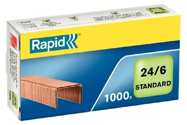 Rapid-Confort-Caja-de-1000-Grapas-24-6---Hasta-20-Hojas---Alambre-Flexible-Cobreado---Patilla-de-6mm