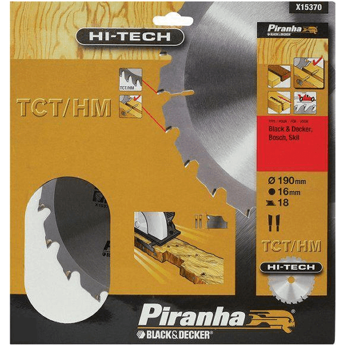PIRANHA Lama x15370-xj piranha diametro mm 190 18 denti foro 16 mm tct/hc black decker