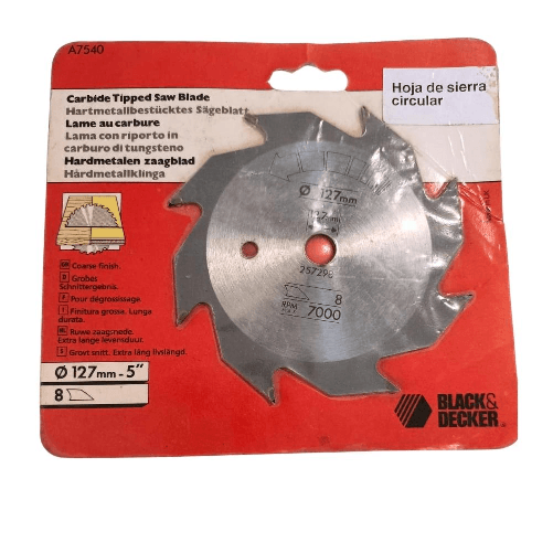 BLACK&AMP-DECKER Lama disco 8 denti riporto carburo di tugsteno mm 127 foro 12,7 black decker