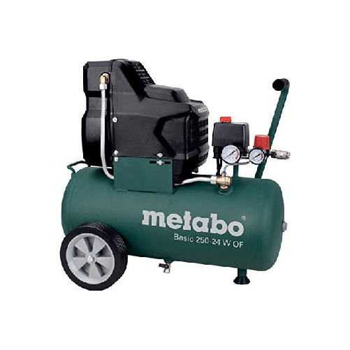 Metabo-Basic-250-24-W-OF-Compressore-per-corrente-Alternata-Monofase-1.5kW-8-bar-24-Litri-Verde-Nero