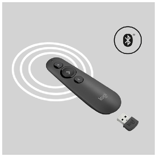 Logitech-R500-puntatore-wireless-Bluetooth-RF-Grafite