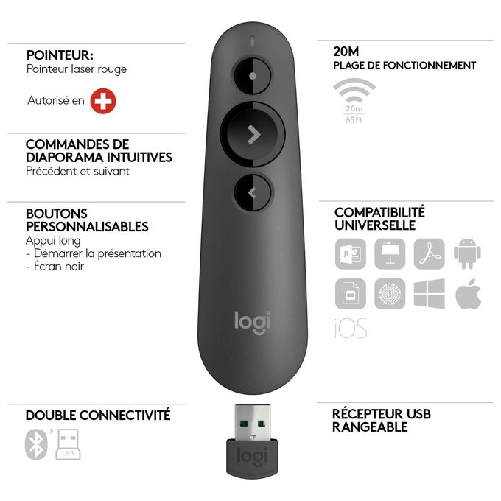 Logitech-R500-puntatore-wireless-Bluetooth-RF-Grafite