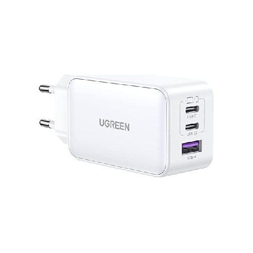 Ugreen-Nexode-USB-A2-USB-C-65W-GaN-Tech-Fast-Caricabatterie-Bianco