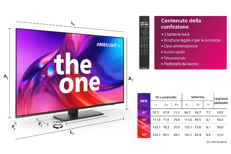 Philips-TV-Led-4k-The-One-43PUS8818-43-pollici-Ambilight-Smart-TV-Processore-immagini-P5-a-120-Hz-Dolby-Vision--Dolby-Atmos.