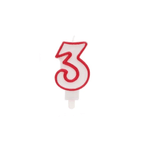 Senza marca CANDELINA NUMERO 3 ROSSO