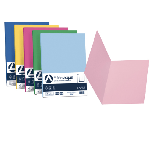 FAVINI 50 cartelline semplici LUCE 200gr 25x34cm mix 5 colori FAVINI