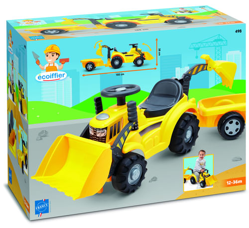 Ecoiffier-Escavatore-Cavalcabile-con-Trailer