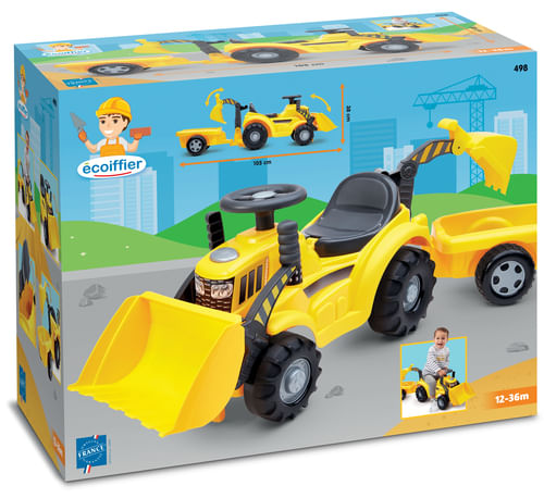 Ecoiffier-Escavatore-Cavalcabile-con-Trailer