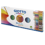 Giotto FILA Astuccio 50 Pastelli A Matita Giotto Stilnovo - Contiene 44 Colori Classici, Oro, Argento, E 4 Fluo