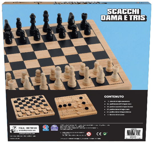 Spin-Master-Eg-Classici-Dama-e-Scacchi-Tris-in-Legno