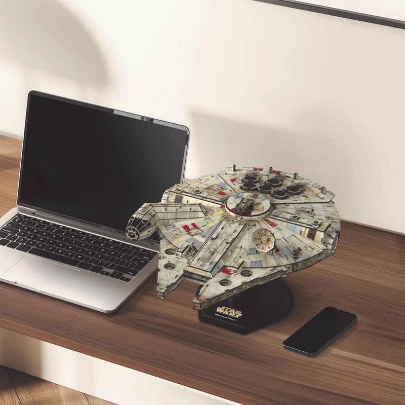 4D-Build-kit-di-modellismo-3D-Millennium-Falcon-di-Star-Wars-da-223-pezzi-|-Decorazione-da-tavolo-giocattolo-Star-Wars-|-Giocattoli-da-costruzione-|-Kit-di-modellismo-in-cartoncino-per-adulti-e-ragazzi-dai-12-anni-in-su