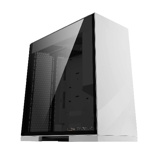 Geometric-Future-Lohan-Case-Mid-Tower-No-Power-Vetro-Temperato-minITX-mATX-ATX-SSI-EEB-Bianco