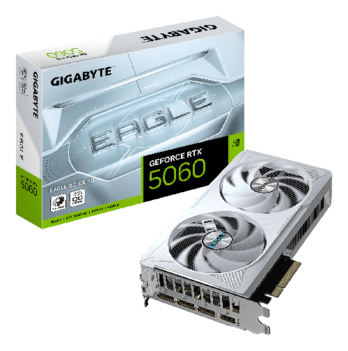 GIGABYTE GeForce RTX 5060 EAGLE OC ICE 8G Scheda Grafica - 8GB GDDR7, 128bit, PCI-E 5.0