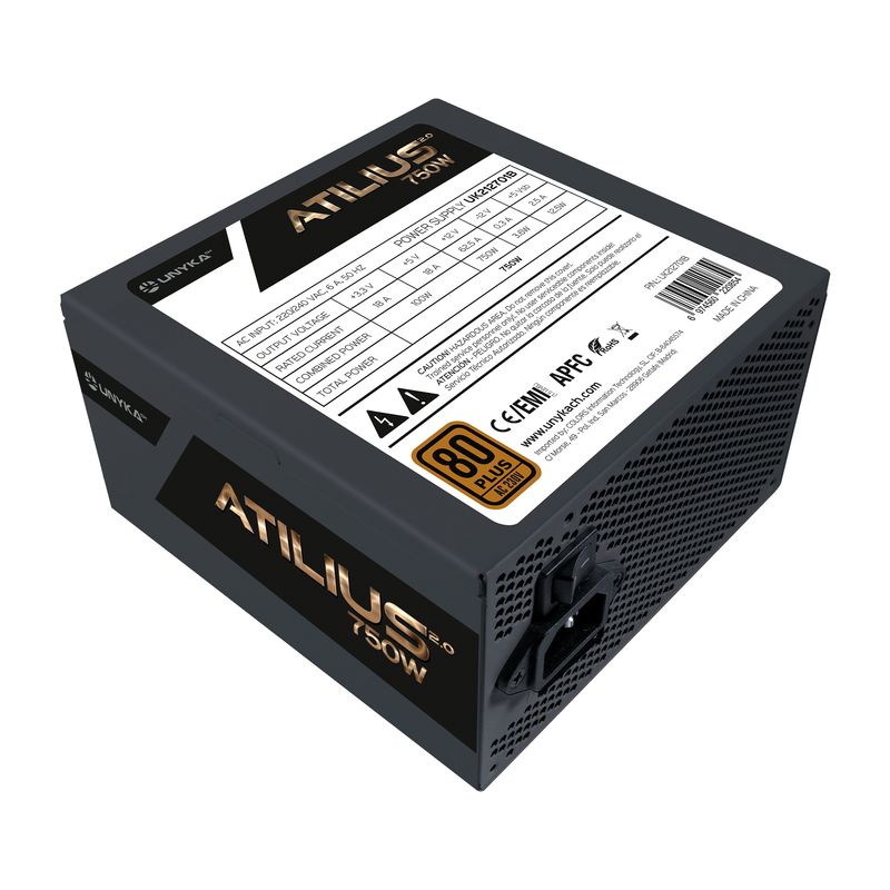 Unykach-Atilius-2.0-Nero-750W-80-Plus-Bronzo-Alimentatore-750W-ATX-2.3---APFC---Ventola-da-120mm