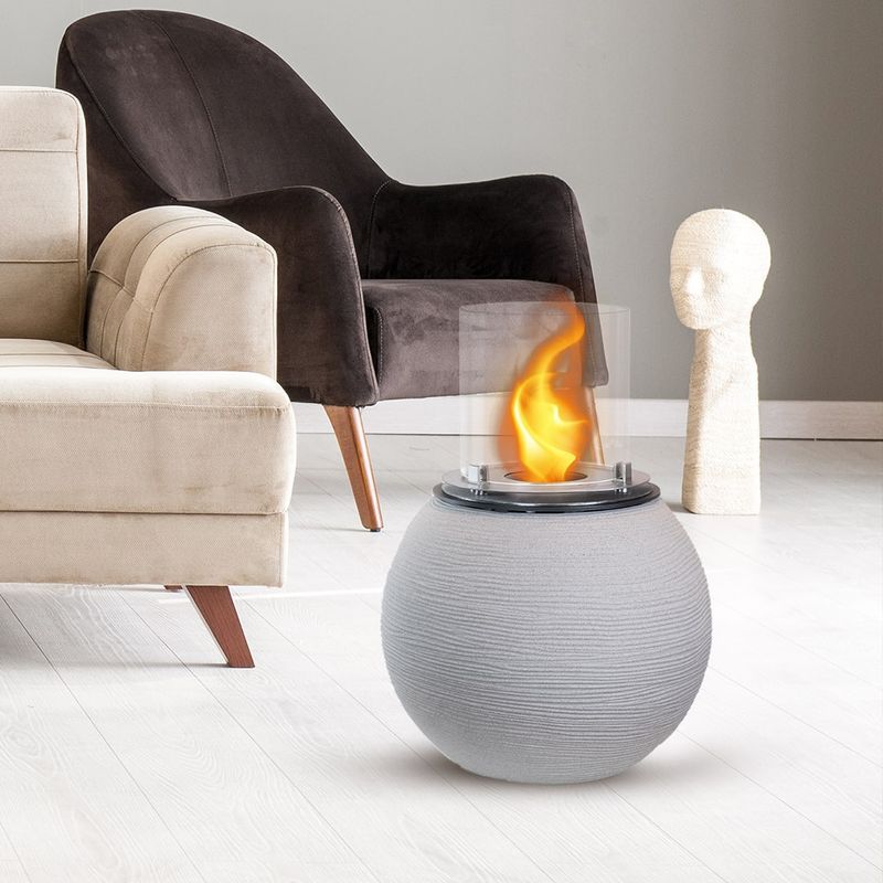 Divina-Fire-Camino-a-bioetanolo-braciere-da-giardino-da-terra-per-interno-esterno-BOTTICELLI-Corda-Beige-d.40-x-h54