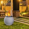 Divina-Fire-Camino-a-bioetanolo-braciere-da-giardino-da-terra-per-interno-esterno-BOTTICELLI-Corda-Beige-d.40-x-h54