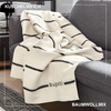 Bugatti-Jacquard-Coperta-Bianco-con-Strisce-di-Lana-150x200cm