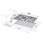 De-Longhi-YAL-59-DD-Piano-Cottura-5-Fuochi-a-Gas-90-cm--1-Bruciatore-Tripla-Corona----YAL59DD