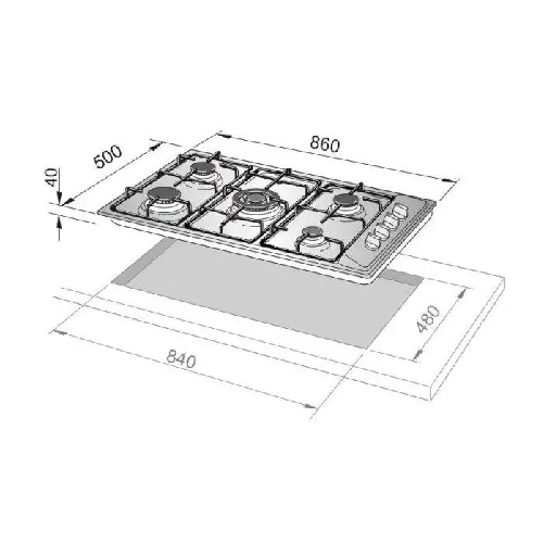 De-Longhi-BL-59-DD-Piano-cottura-5-Fuochi-a-gas-da-incasso--1-Bruciatore-Tripla-Corona--Larghezza-90-cm-Bianco---BL59DD