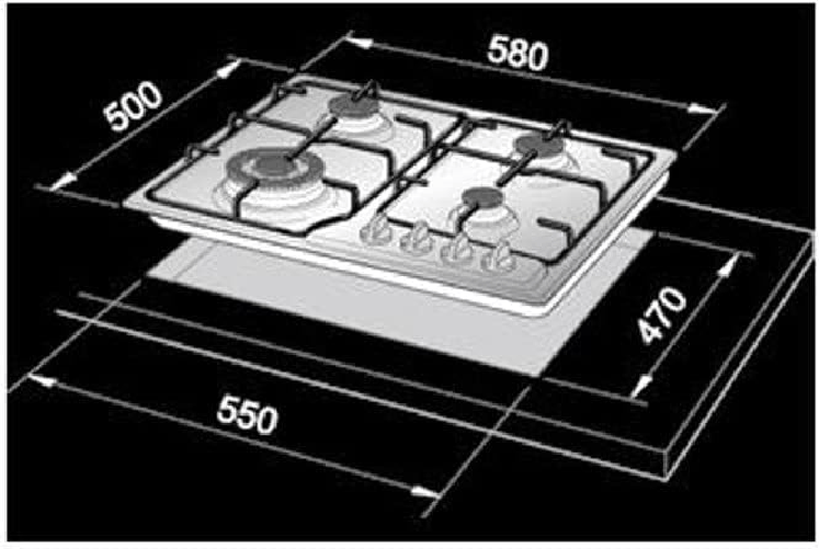 De-Longhi-ANF-46-PRO-Linea-Country-Piano-cottura-a-Gas-4-Fuochi-Griglie-in-Ghisa-Bruciatore-Tripla-Corona-60-cm-Antracite