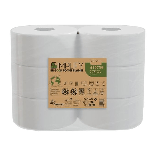Papernet-Confezione-6-Rotoli-di-Carta-Igienica-Jumbo-Mini-Simplify