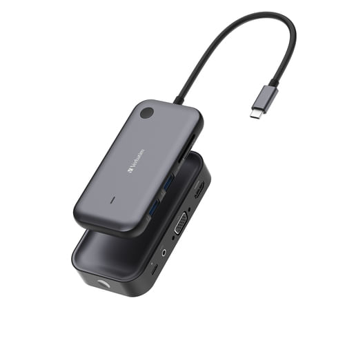 Verbatim-Share-my-Screen-Adattatore-per-Display-Wireless-USB-C-1080P-con-Hub