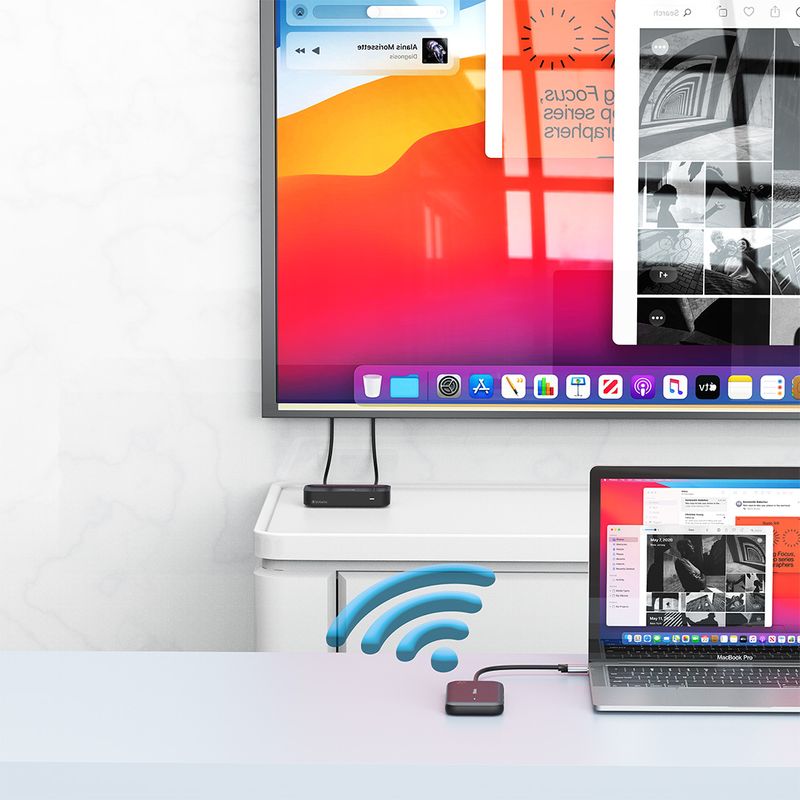 Verbatim-Share-my-Screen-Adattatore-per-Display-Wireless-USB-C-1080P-con-Hub