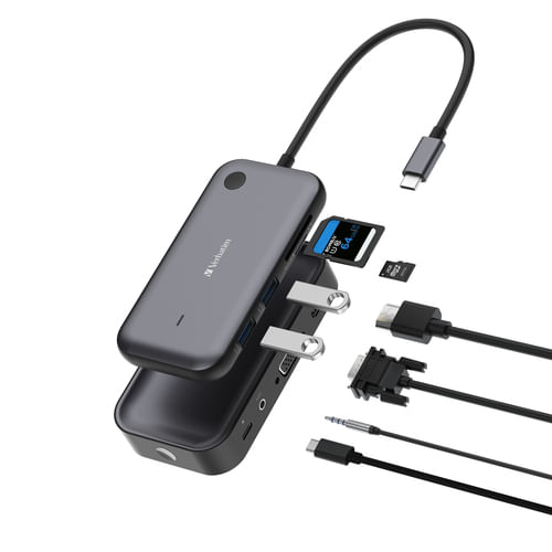 Verbatim-Share-my-Screen-Adattatore-per-Display-Wireless-USB-C-1080P-con-Hub