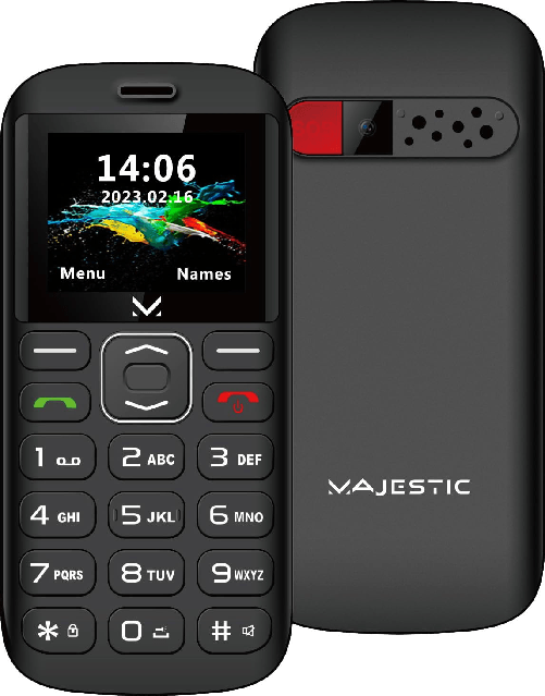 New-Majestic-SILENO-28-Senior-Phone-DUAL-SIM-1.77”-a-Colori-Torcia-LED-Tasto-SOS-Nero