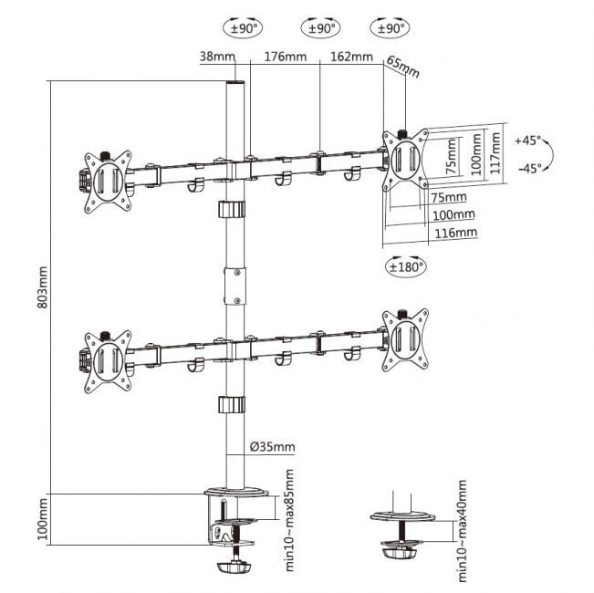 Conceptronic-Supporto-da-Tavolo-per-Tv-a-Schermo-Piatto-32---Nero-Scrivania