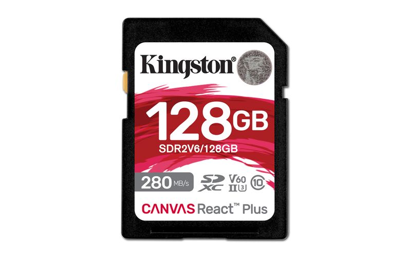Kingston-Technology-128Gb-Canvas-React-Plus-SDXC-UHS-II-280R-100W-U3-V60-for-Full-HD-4K