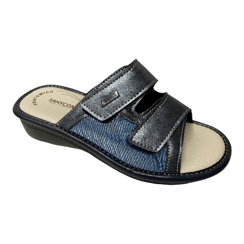 SANYCOM SCARPE CIABATTE PANTOFOLA DONNA SANYCOM 1099 ECO PELLE BLU ORIGINALE PE 2023