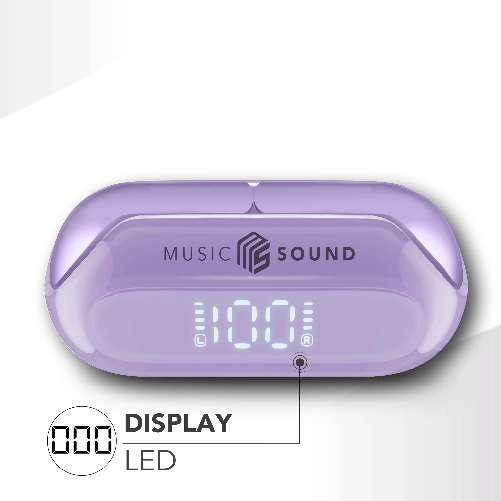 Cellular-Line-Music-Sound-Auricolare-Bluetooth-TWS-SLIDE-Wireless-Design-In-Ear-Dotato-di-Display-Le
